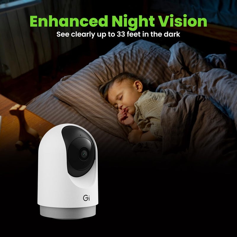 GEARit Indoor Cameras for Home Security - Camera with Pan/Tilt & Clear 2K HD Video - 33 ft Night Vision, 2 Way Audio, Motion Detector & Tracker Indoor Pet Camera for Dog, Cat - Easy to Set Wifi Camera - Image 4